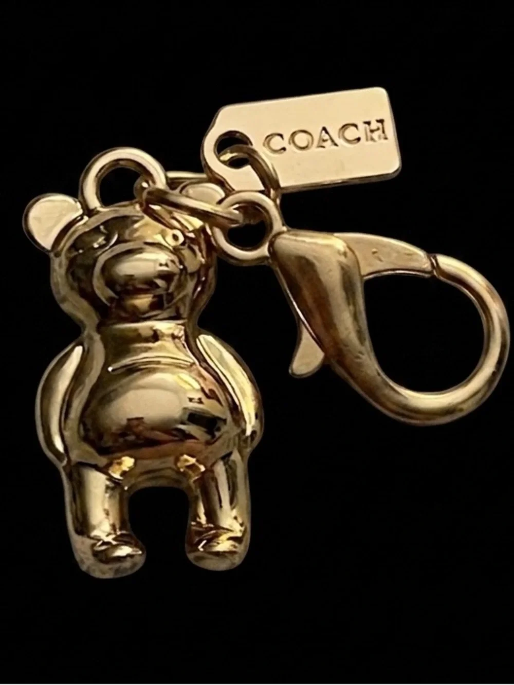 Coach 3D Rose Gold Teddy Bear Charm